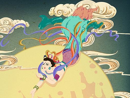 中秋习俗插画  