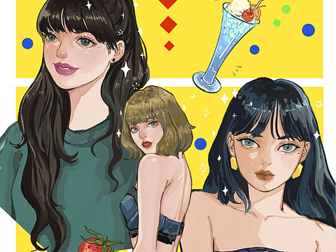 女生头像 黑白彩色