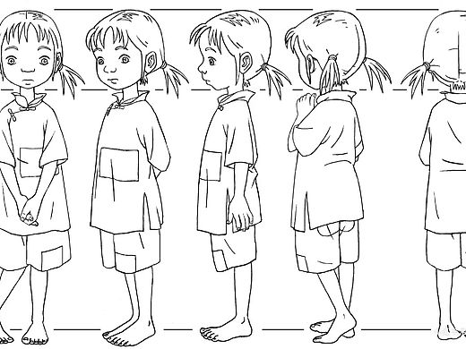 动画人物设定正面侧面背面
