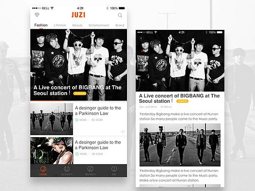 JUZI Interface（個人主頁-ZMTcxMzg4MDQ=） - APP界面 - 站酷設(shè)計師大力其實(shí)TA姓陳原創(chuàng)素材 - 站酷ZCOOL