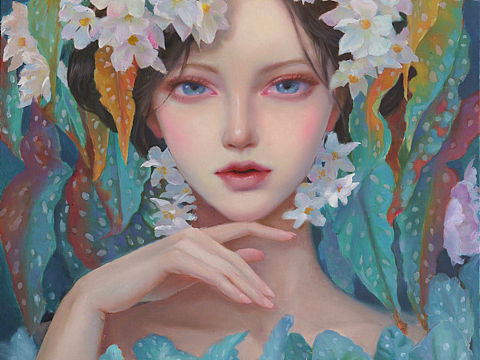 何水晶作品《秋海棠》