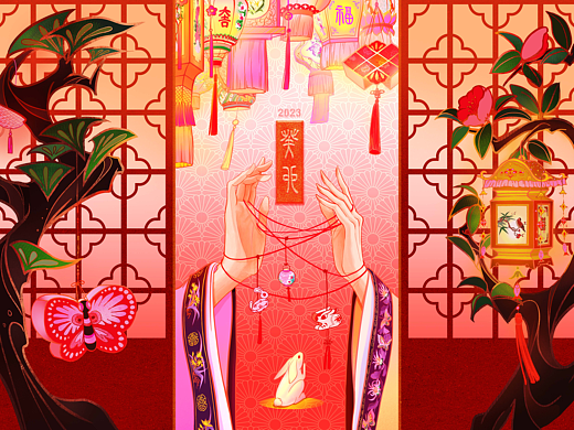 国风插画 | 癸卯中国年·灯彩