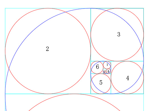 标准黄金分割螺旋线 黄金比例 ai格式素材