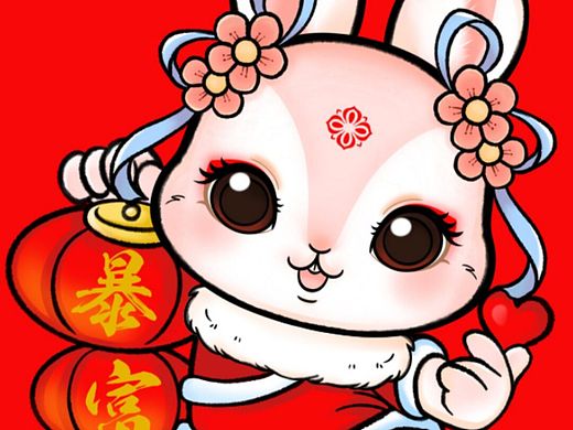 2023年生肖兔年插画设计