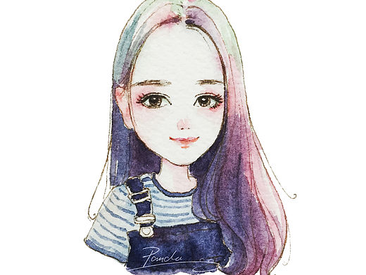 人物水彩卡通插画