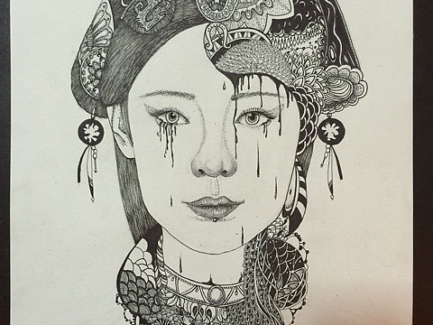 美人泪？（个人主页-ZMTQ1MTI1NzI=） - 商业插画 - 站酷设计师彭彭恰恰原创素材 - 站酷ZCOOL