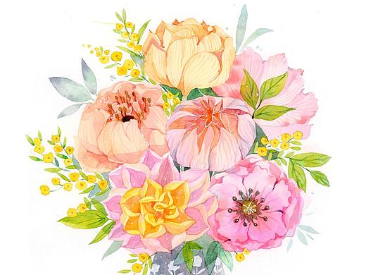 水彩花卉插画