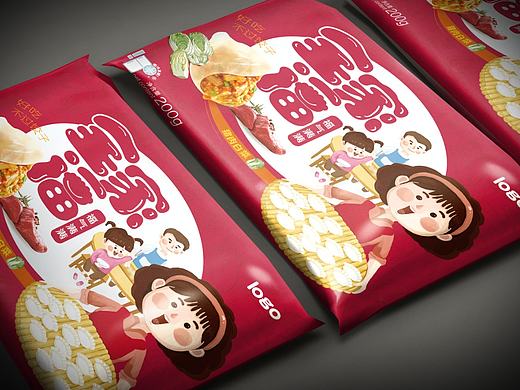 速冻水饺手绘包装设计
