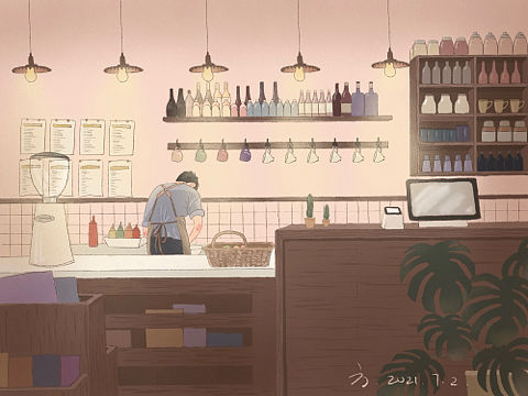 咖啡馆插画