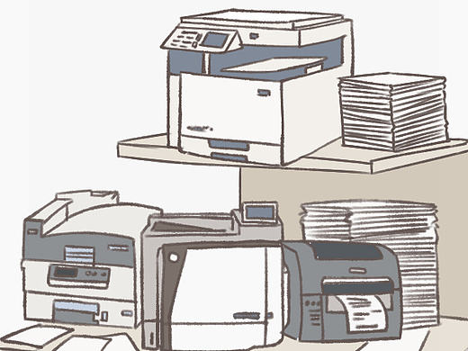 佳能打印机，文印店漫画（个人主页-ZMjA1NTU0ODQ=） - 商业插画 - 站酷设计师雍同学原创素材 - 站酷ZCOOL