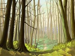 深林中（个人主页-ZMTE5OTEyNA==） - 商业插画 - 站酷设计师对流层漂浮原创素材 - 站酷ZCOOL