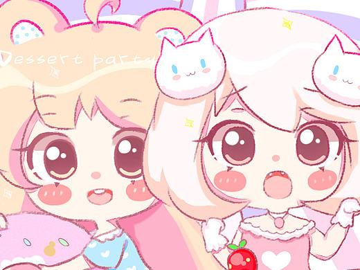 甜点时刻（个人主页-ZMjE5OTMyMDQ=） - 单幅漫画 - 站酷设计师西瓜吃夏天原创素材 - 站酷ZCOOL