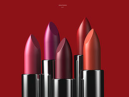彩妆口红渲染作品