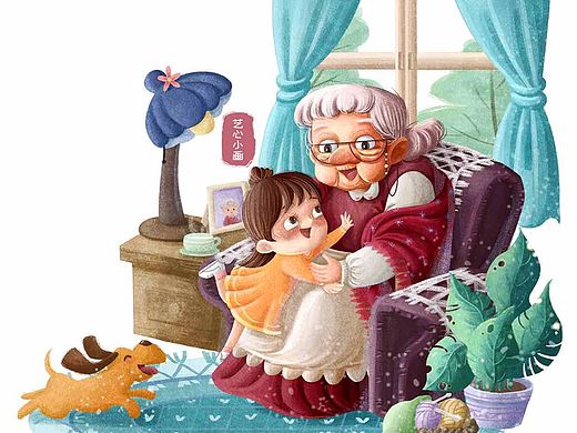 尊老愛(ài)幼（個(gè)人主頁(yè)-ZNDU2NDc0OTI=） - 兒童插畫(huà) - 站酷設(shè)計(jì)師藝心yixin原創(chuàng)素材 - 站酷ZCOOL