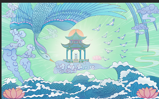 国潮海报插画