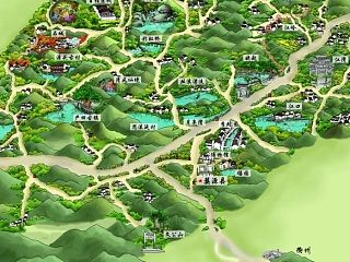 去年完成的两幅偏写实手绘地图