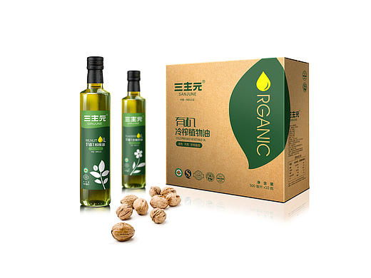 三主元植物油标志/包装设计