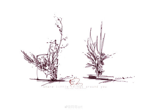 花艺手绘草图快速表达