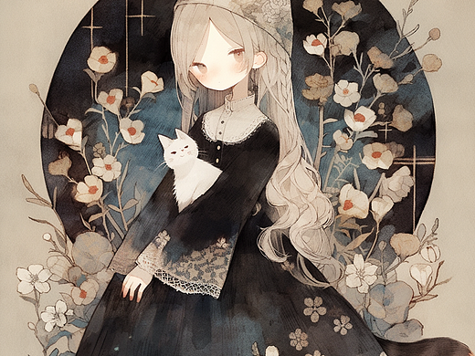 神秘哥特风女巫插画