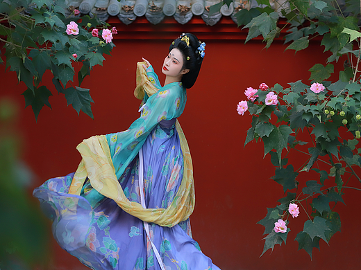客｜芙蓉花复原富贵唐风汉服写真