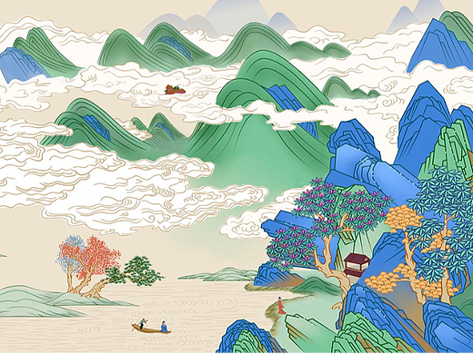 国风山水插画