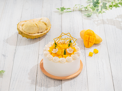 甜品水果生日蛋糕——榴莲芒果蛋糕
