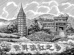 凤庆滇红之乡插画绘制