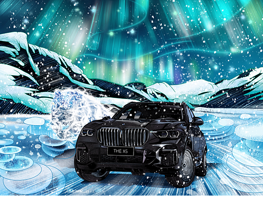 商业插画-全新BMW THE X5新车发布