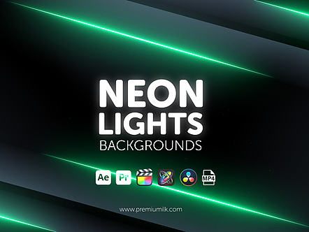 AE模板|简洁动态时尚霓虹灯背景动画标题展示广告广播