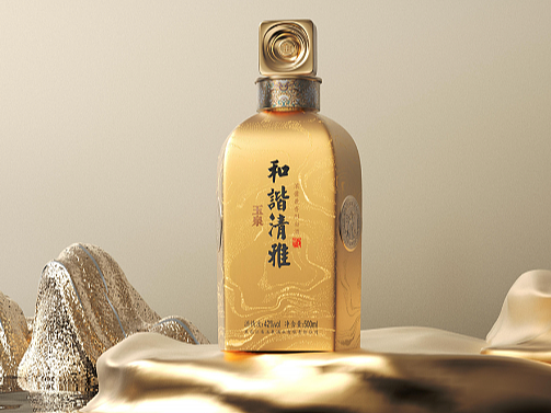 小酒喔 和谐清雅-金 酒类包装设计