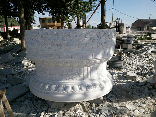 石雕莲花座 须弥座 佛像底座 动物石雕基座