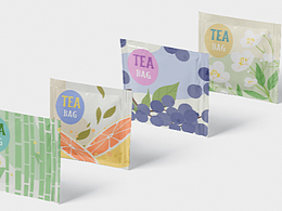 一組茶包包裝插畫