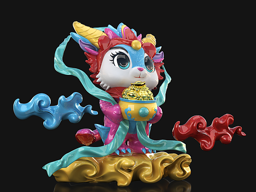 卡通龙 龙年IP 龙IP 吉祥物IP 龙宝 CG模型网上有售 