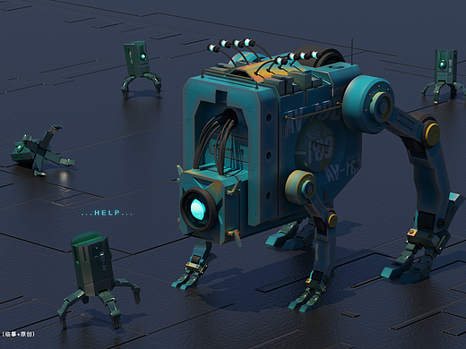 C4D建模 | 阿诺德渲染|机械狗