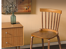 原木色温莎椅  产品渲染