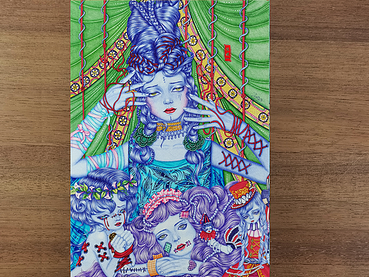 圆珠笔画《提线木偶》