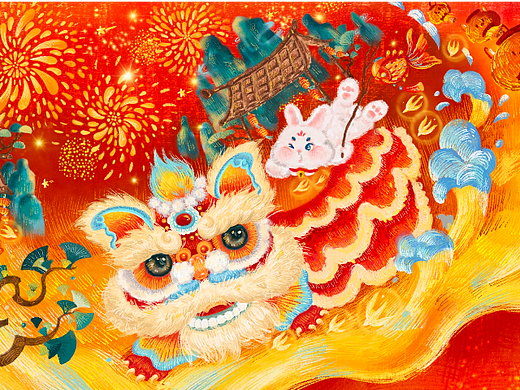 2023福兔贺新春·兔年国风线性插画