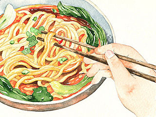 【水彩】美食—兰州拉面