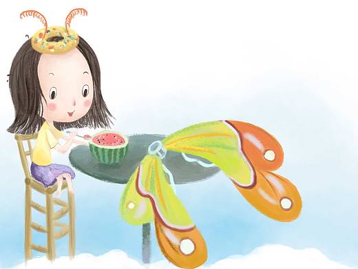 甜甜圈仙子在吃西瓜（個(gè)人主頁-ZMTcxMTc4MjQ=） - 兒童插畫 - 站酷設(shè)計(jì)師wmm953121173原創(chuàng)素材 - 站酷ZCOOL