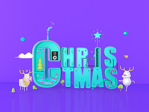 【merry christmas圣诞应景】C4D多边形建模渲染习作