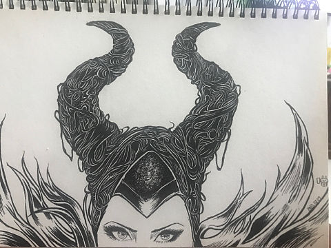 沉睡魔咒 黑魔女 临摹图