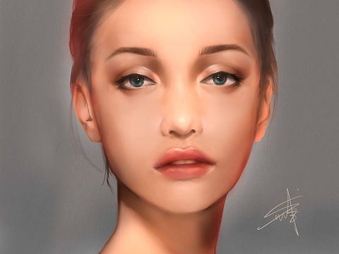 欧美美女头像手绘