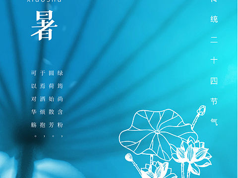 传统节日小暑海报微商美妆护肤品海报