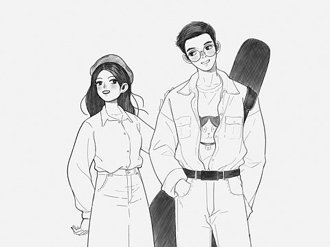 小情侶（個人主頁-ZNDgzMDI4MzI=） - 創(chuàng)作習作 - 站酷設(shè)計師一只張小布原創(chuàng)素材 - 站酷ZCOOL