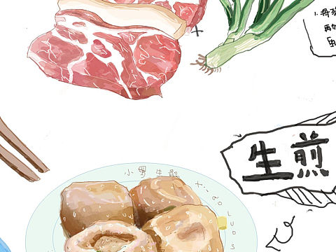 食物插画（个人主页-ZMzA5MDg4NTY=） - 创作习作 - 站酷设计师爱吃寿司的插画师原创素材 - 站酷ZCOOL