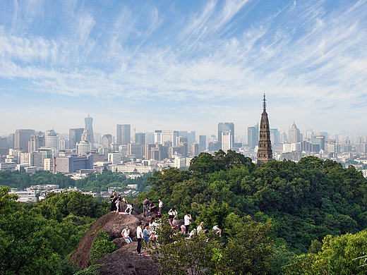 杭州西湖宝石山风景 