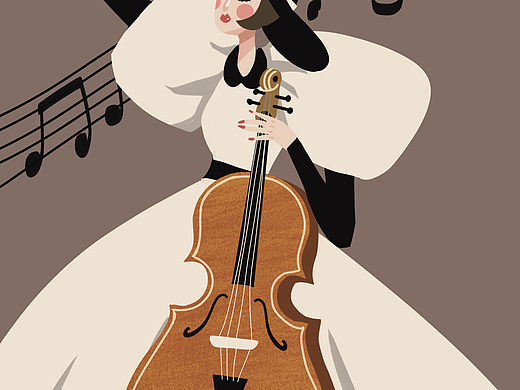 优雅的大提琴女士