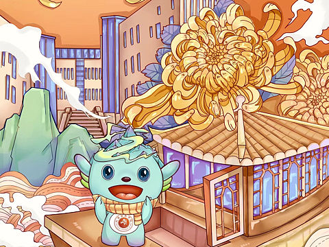 重阳节插画海报