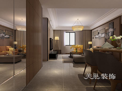 郑州宏光协和城邦145平三室两厅现代简约装修案例