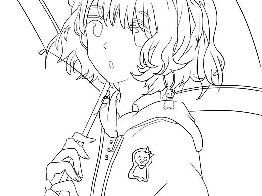 线稿小女孩